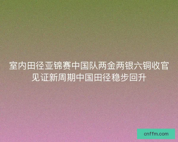 室内田径亚锦赛中国队两金两银六铜收官见证新周期中国田径稳步回升