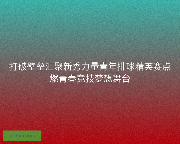 打破壁垒汇聚新秀力量青年排球精英赛点燃青春竞技梦想舞台 打破壁垒汇聚新秀力量青年排球精英赛点燃青春竞技梦想舞台