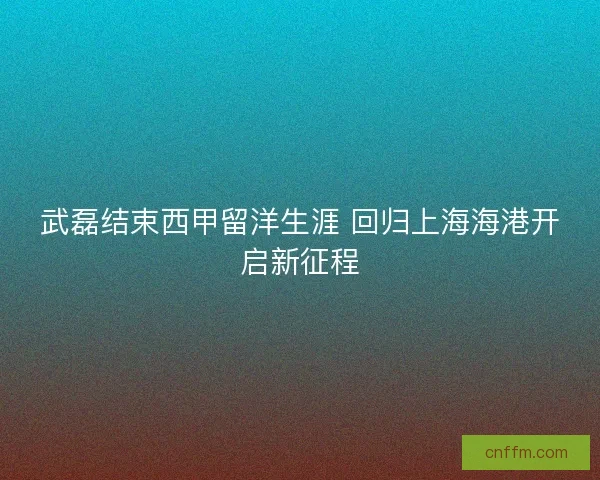 武磊结束西甲留洋生涯 回归上海海港开启新征程 武磊结束西甲留洋生涯 回归上海海港开启新征程